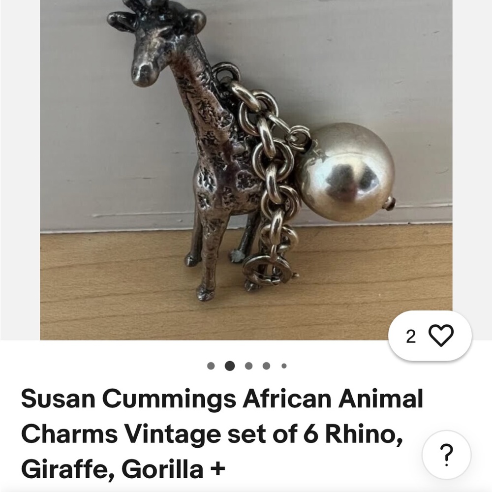 Susan Cummings Sterling Silver Animal Charm Set of 6 - Picture 2 of 9